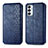 Leather Case Stands Flip Cover Holder S01D for Samsung Galaxy F23 5G Blue