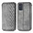 Leather Case Stands Flip Cover Holder S01D for Samsung Galaxy F52 5G Gray