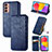 Leather Case Stands Flip Cover Holder S01D for Samsung Galaxy M13 4G