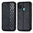 Leather Case Stands Flip Cover Holder S01D for Samsung Galaxy M21 Black