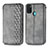 Leather Case Stands Flip Cover Holder S01D for Samsung Galaxy M21 Gray
