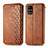 Leather Case Stands Flip Cover Holder S01D for Samsung Galaxy M31s Brown