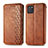 Leather Case Stands Flip Cover Holder S01D for Samsung Galaxy Note 10 Lite Brown
