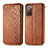 Leather Case Stands Flip Cover Holder S01D for Samsung Galaxy S20 FE 5G Brown