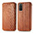 Leather Case Stands Flip Cover Holder S01D for Samsung Galaxy S20 Plus 5G Brown