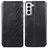 Leather Case Stands Flip Cover Holder S01D for Samsung Galaxy S21 FE 5G Black