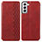 Leather Case Stands Flip Cover Holder S01D for Samsung Galaxy S23 Plus 5G Red