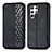 Leather Case Stands Flip Cover Holder S01D for Samsung Galaxy S24 Ultra 5G Black