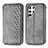 Leather Case Stands Flip Cover Holder S01D for Samsung Galaxy S24 Ultra 5G Gray