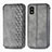 Leather Case Stands Flip Cover Holder S01D for Sharp Aquos wish3 Gray