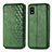 Leather Case Stands Flip Cover Holder S01D for Sharp Aquos wish3 Green