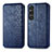 Leather Case Stands Flip Cover Holder S01D for Sony Xperia 1 V Blue