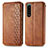 Leather Case Stands Flip Cover Holder S01D for Sony Xperia 5 III SO-53B Brown