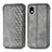 Leather Case Stands Flip Cover Holder S01D for Sony Xperia Ace III Gray