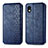 Leather Case Stands Flip Cover Holder S01D for Sony Xperia Ace III SO-53C Blue