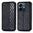 Leather Case Stands Flip Cover Holder S01D for Vivo iQOO Z6 Lite 5G Black