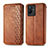 Leather Case Stands Flip Cover Holder S01D for Vivo iQOO Z6x Brown