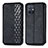 Leather Case Stands Flip Cover Holder S01D for Vivo T1 5G India Black