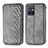 Leather Case Stands Flip Cover Holder S01D for Vivo T1 5G India Gray