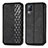 Leather Case Stands Flip Cover Holder S01D for Vivo V21e 4G Black