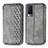 Leather Case Stands Flip Cover Holder S01D for Vivo V21e 5G Gray