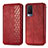 Leather Case Stands Flip Cover Holder S01D for Vivo V21e 5G Red