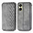 Leather Case Stands Flip Cover Holder S01D for Vivo Y02S Gray