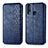 Leather Case Stands Flip Cover Holder S01D for Vivo Y11 Blue