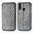 Leather Case Stands Flip Cover Holder S01D for Vivo Y12 Gray