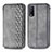 Leather Case Stands Flip Cover Holder S01D for Vivo Y12s Gray