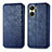 Leather Case Stands Flip Cover Holder S01D for Vivo Y16 Blue