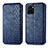 Leather Case Stands Flip Cover Holder S01D for Vivo Y32t Blue