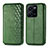 Leather Case Stands Flip Cover Holder S01D for Vivo Y35 4G Green