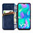 Leather Case Stands Flip Cover Holder S01D for Vivo Y3s (2021)