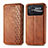 Leather Case Stands Flip Cover Holder S01D for Xiaomi Poco C40 Brown