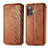 Leather Case Stands Flip Cover Holder S01D for Xiaomi Poco F3 GT 5G Brown