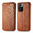 Leather Case Stands Flip Cover Holder S01D for Xiaomi Poco X4 NFC Brown