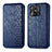 Leather Case Stands Flip Cover Holder S01D for Xiaomi Redmi 10 India Blue