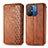 Leather Case Stands Flip Cover Holder S01D for Xiaomi Redmi 11A 4G Brown