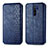 Leather Case Stands Flip Cover Holder S01D for Xiaomi Redmi 9 Prime India Blue