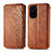 Leather Case Stands Flip Cover Holder S01D for Xiaomi Redmi K40 Pro 5G Brown