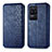 Leather Case Stands Flip Cover Holder S01D for Xiaomi Redmi K40S 5G Blue