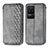 Leather Case Stands Flip Cover Holder S01D for Xiaomi Redmi K40S 5G Gray