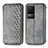 Leather Case Stands Flip Cover Holder S01D for Xiaomi Redmi K50 5G Gray