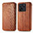 Leather Case Stands Flip Cover Holder S01D for Xiaomi Redmi K60 Ultra 5G Brown