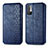Leather Case Stands Flip Cover Holder S01D for Xiaomi Redmi Note 10 5G Blue