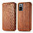 Leather Case Stands Flip Cover Holder S01D for Xiaomi Redmi Note 10 Pro Max Brown