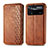 Leather Case Stands Flip Cover Holder S01D for Xiaomi Redmi Note 11E Pro 5G Brown