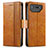 Leather Case Stands Flip Cover Holder S02D for Asus ROG Phone 7 Ultimate Light Brown