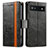 Leather Case Stands Flip Cover Holder S02D for Google Pixel 6a 5G Black